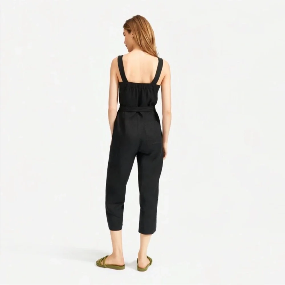 Everlane Linen Square-Neck Jumpsuit, Black, size 4 - Picture 6 of 6